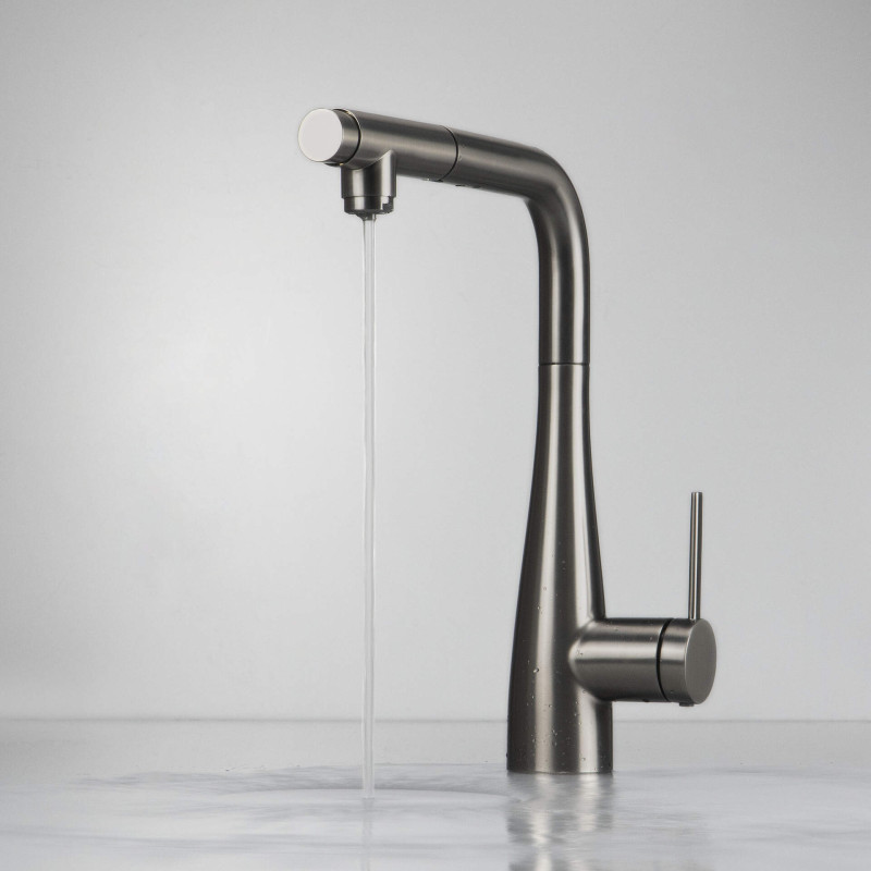 Titanium Kitchen Tap z Filtracją i Wyciąganą Wylewką - Elegancja i Funkcjonalność!