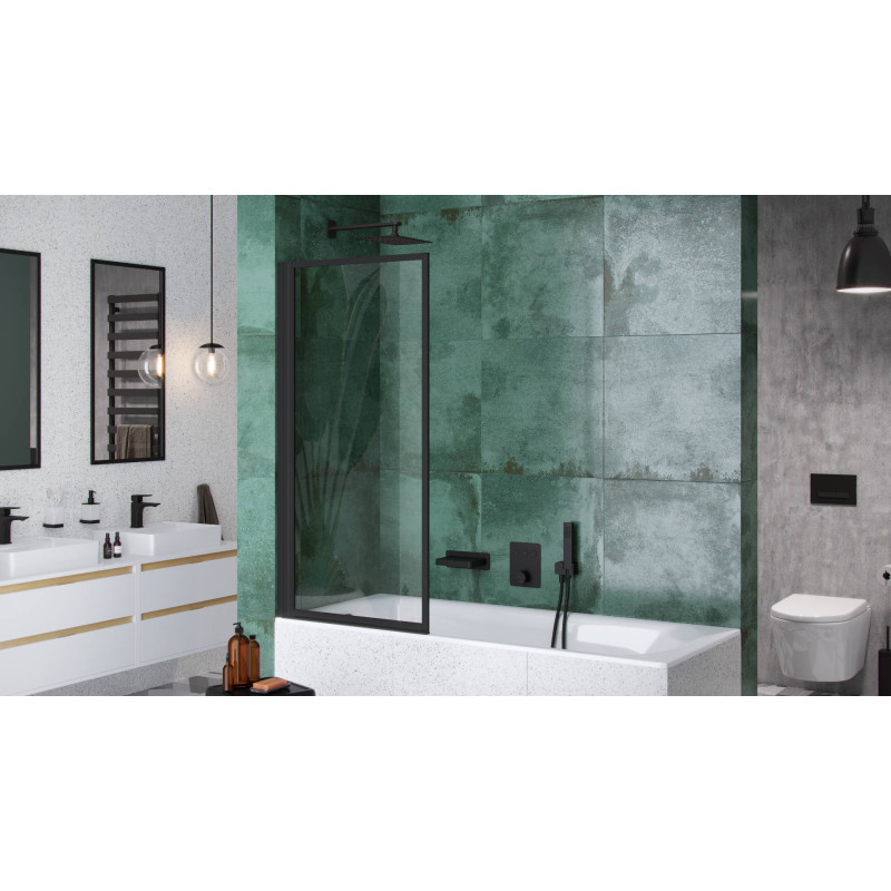 Kuadro lustro łazienkowe 100x50 cm prostokątne, czarny mat