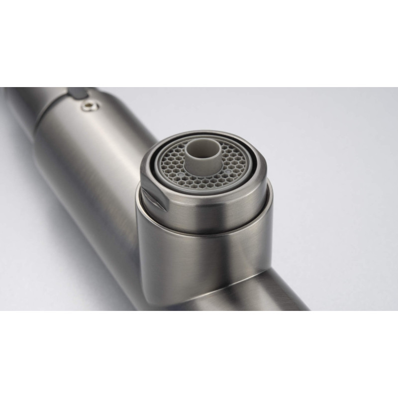 Titanium Kitchen Tap z Filtracją i Wyciąganą Wylewką - Elegancja i Funkcjonalność!