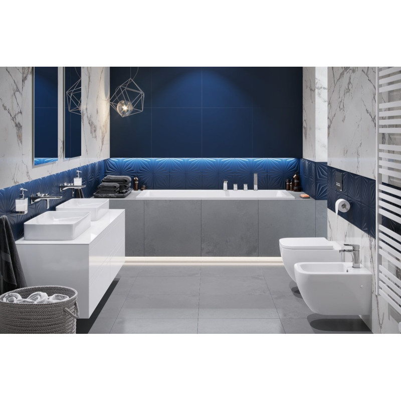 Finli szafka wisząca 80cm, podumywalkowa z blatem 2 szuflady, biały połysk