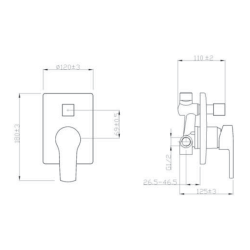 Kwadratowa Bateria Podtynkowa Verso - Nowoczesny Styl BP-82-0K2