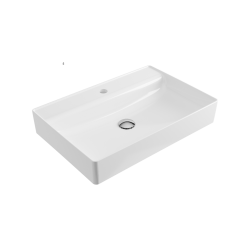 Rima 2.0 umywalka nablatowa 60x40 cm  prostokątna z otworem na baterię, biały połysk