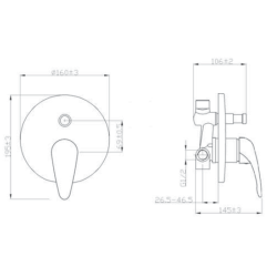 Luksusowa Bateria Podtynkowa Simi BP-17-P01 z Eleganckim Wykończeniem