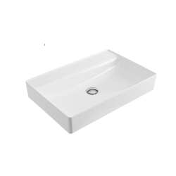 Rima 2.0 umywalka nablatowa 60x40 cm  prostokątna bez otworu na baterię, biały połysk