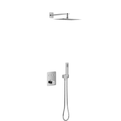 Krotos zestaw prysznicowo-wannowy podtynkowy z deszczownicą 20x30cm 3 funkcyjny, chrom