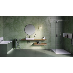 Krotos zestaw prysznicowo-wannowy podtynkowy z deszczownicą 20x30cm 3 funkcyjny, chrom