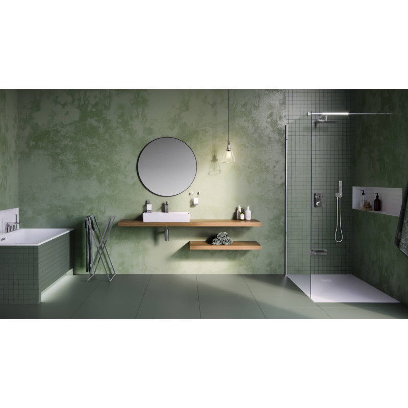 Krotos zestaw prysznicowo-wannowy podtynkowy z deszczownicą 20x30cm 3 funkcyjny, chrom