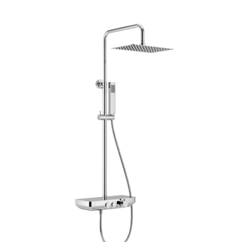 Krotos zestaw prysznicowy natynkowy z deszczownicą 20x30 cm, chrom