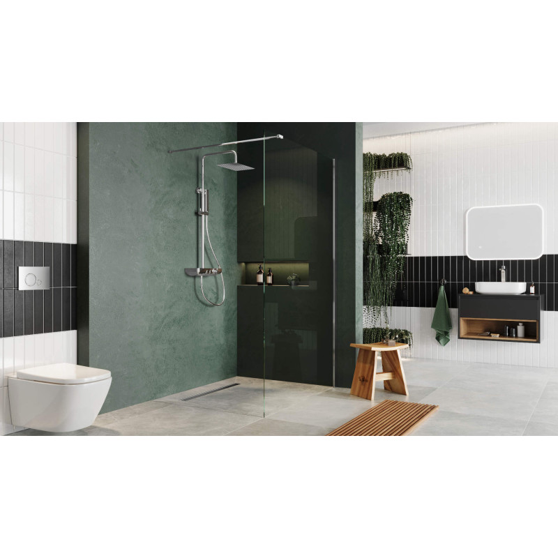 Krotos zestaw prysznicowy natynkowy z deszczownicą 20x30 cm, chrom