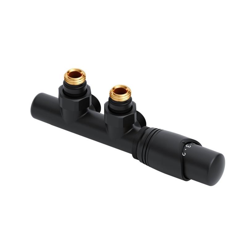 Volaro Czarny Matowy Zawór Termostatyczny - Stylowa Kontrola Temperatura