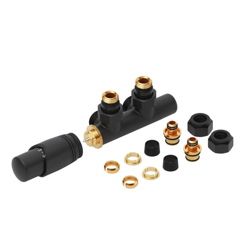 Nowoczesny Zawór Termostatyczny Volaro Czarny Mat - Styl i Komfort dla Twojego Wnętrza