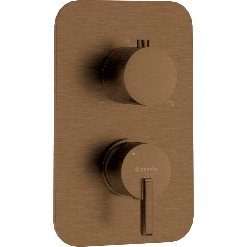 Elegancka bateria podtynkowa BOX - brąz szczotkowany, mosiądz, montaż ukryty, gwarancja 2 lata