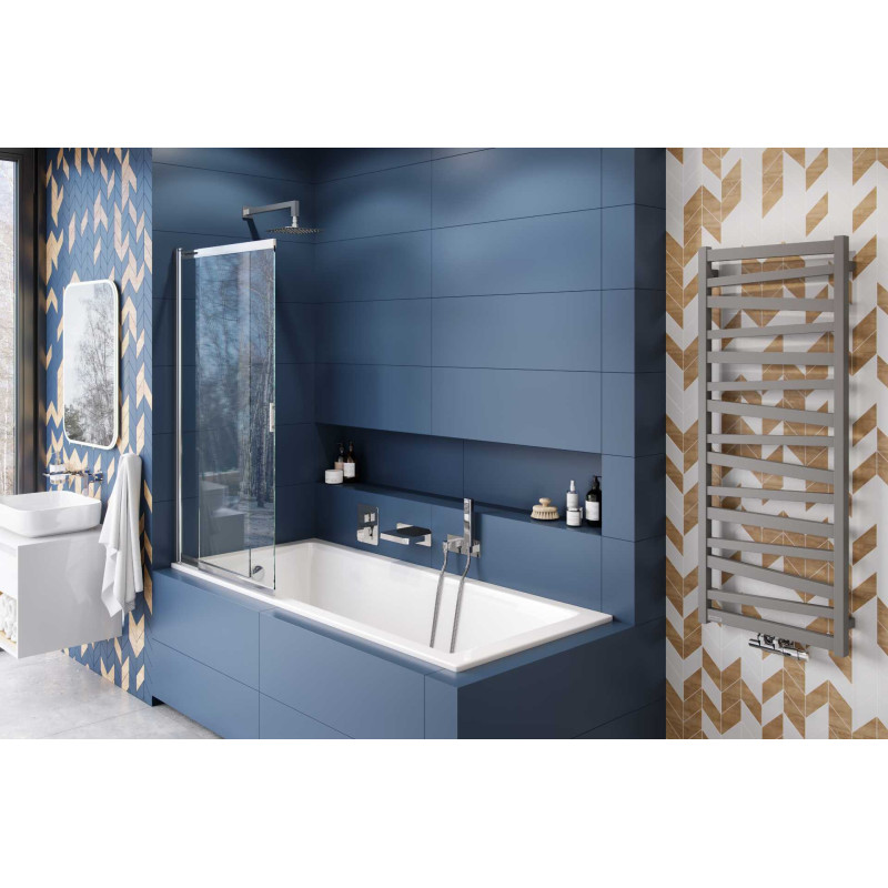 Italic grzejnik łazienkowy 131x50 cm, szary metalik