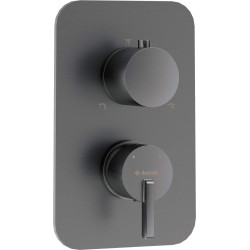 Nowoczesny BOX mieszaczowy podtynkowy, wykończenie titanium