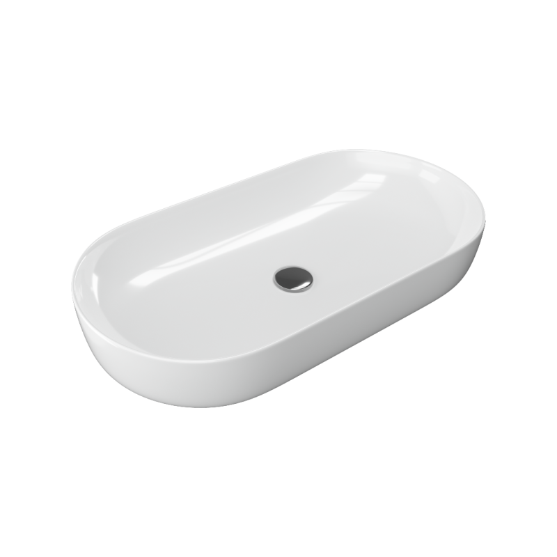 Jima umywalka nablatowa 82x41 cm owalna, biały połysk