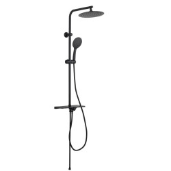 Nowoczesna Czarna Deszczownica Musta Basic Slim - Elegancja i Wygoda w Każdej Łazience!