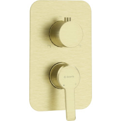 Deante Arnika bateria umywalkowa złoty szczotkowany