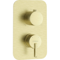 Deante Silia bateria umywalkowa złoty szczotkowany