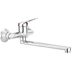 Stylowa Chromowana Bateria Ścienna z Obracaną Wylewką z Mosiądzu