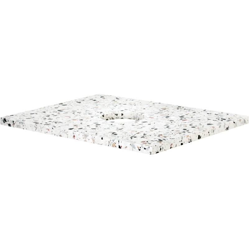 Designerski kamienny blat terrazzo do konsoli łazienkowej 500x600 mm – trwałość i styl
