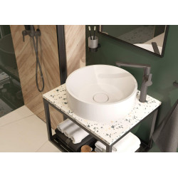 Designerski kamienny blat terrazzo do konsoli łazienkowej 500x600 mm – trwałość i styl