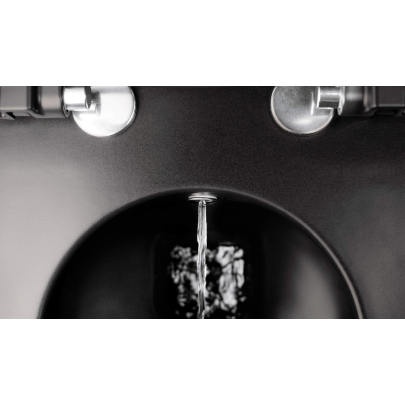 Elegancka Miska WC z Bidetem i Baterią - Nowoczesna Ceramika Nero bez Kołnierza