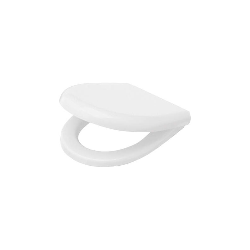 Biała Antybakteryjna Deska Sedesowa Wolnoopadająca z Chromowanymi Zawiasami