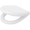 Biała Antybakteryjna Deska Sedesowa Wolnoopadająca z Chromowanymi Zawiasami