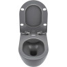 Elegancka Miska WC Wisząca Antracyt Titanium z Deską Slim i Funkcją Wolnoopadającą