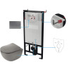 Elegancki Zestaw WC Podtynkowy 6w1: Ciche Spłukiwanie, Antracyt i Titanium
