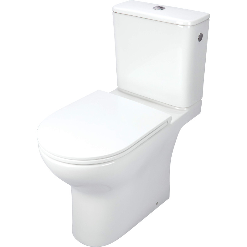 Kompaktowa Miska WC Bezkołnierzowa z Deską i Montażem - Biała Ceramika, Solidna Konstrukcja