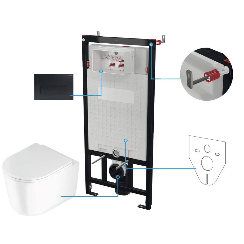Elegancki Kompakt WC Podtynkowy 6w1: Cicha Praca, Antybakteryjność, Nowoczesny Design