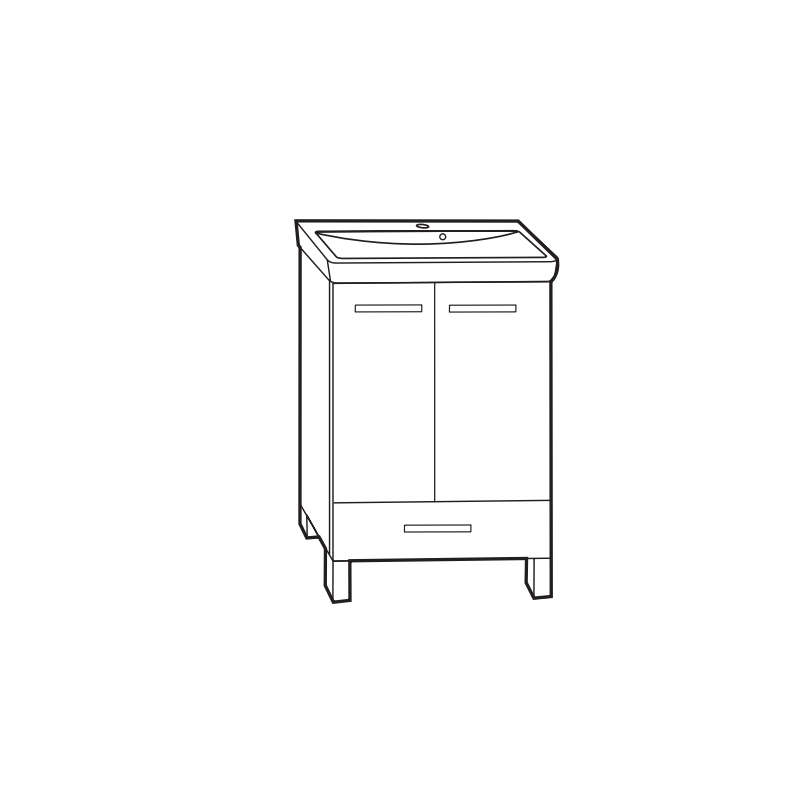 Elegancka Szafka CAPRI D65 z Praktyczną Szufladą - Styl i Funkcjonalność