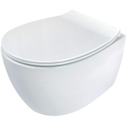 Elegancka Bezkołnierzowa Miska WC z Deską Slim i Cichym Opadaniem