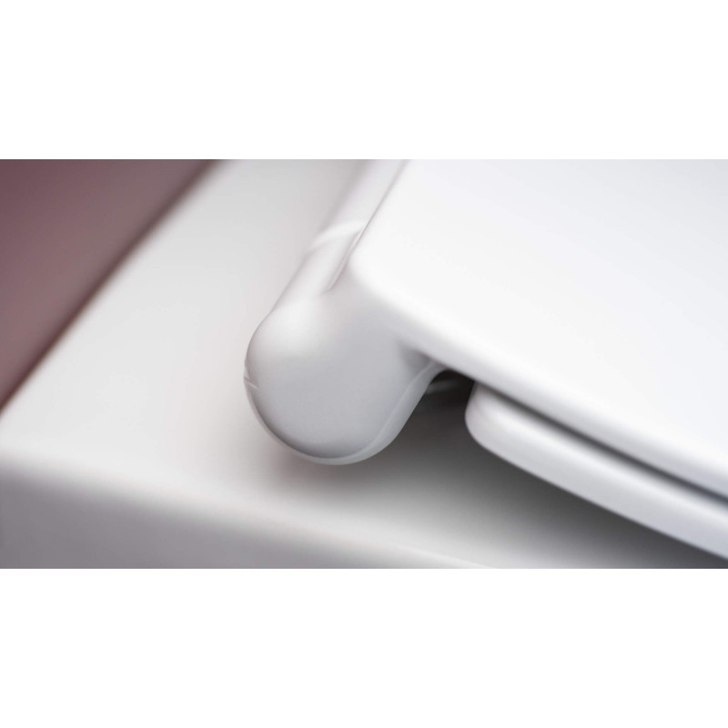 Elegancka Bezkołnierzowa Miska WC z Deską Slim i Cichym Opadaniem