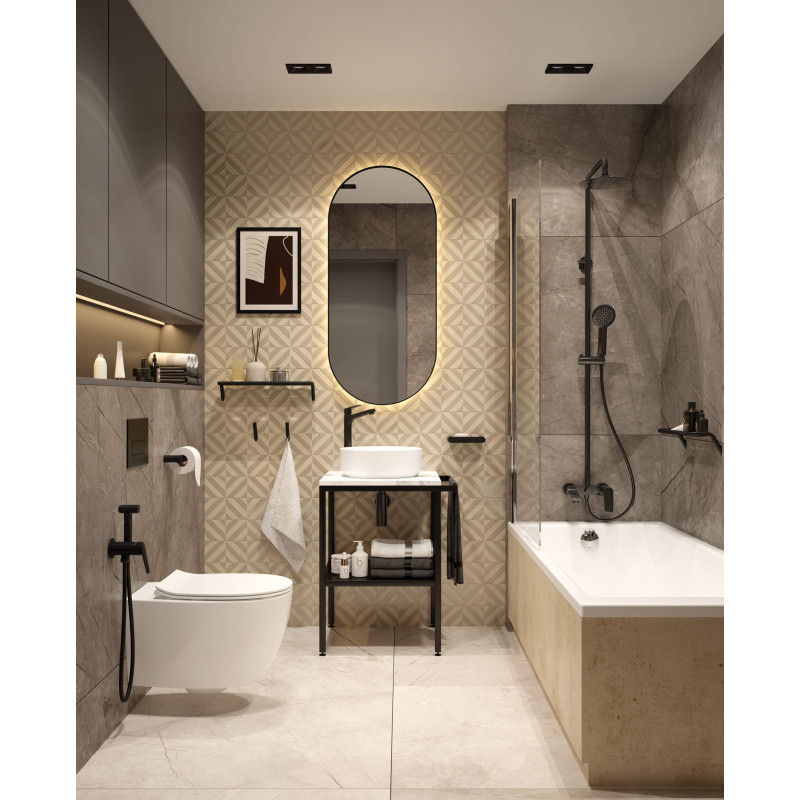 Elegancka Bezkołnierzowa Miska WC z Deską Slim i Cichym Opadaniem