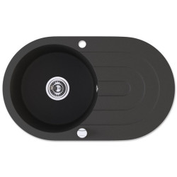 Zlewozmywak Granitowy Dafne 1K Okrągły Czarny - Elegancja i Wytrzymałość na Lata!