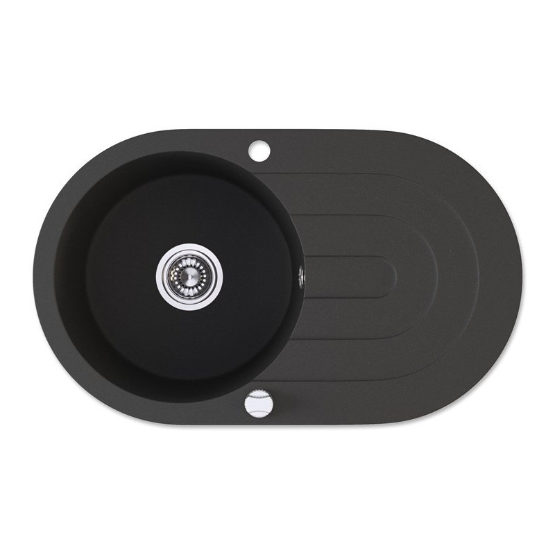 Zlewozmywak Granitowy Dafne 1K Okrągły Czarny - Elegancja i Wytrzymałość na Lata!
