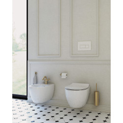 Elegancki Bidet Wiszący z Ukrytymi Mocowaniami - Biała Ceramika 36x51cm