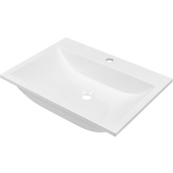 Elegancka umywalka granitowa ALBANO 60x44 - biel, która zachwyca i trwa!