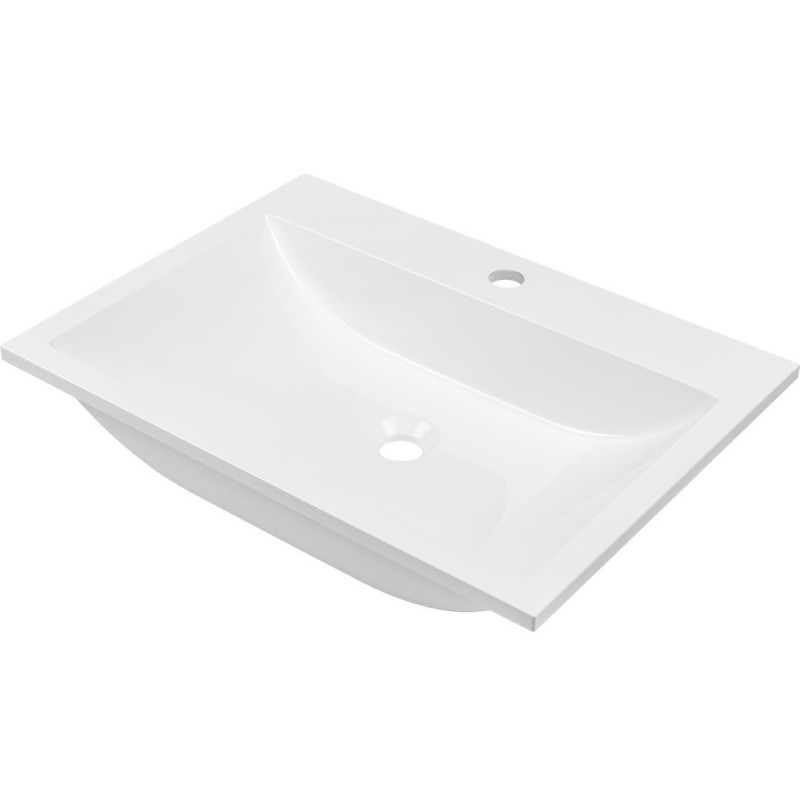 Elegancka umywalka granitowa ALBANO 60x44 - biel, która zachwyca i trwa!