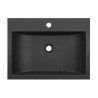 Elegancka Granitowa Umywalka Albano 60x44 cm Czarna, Montaż w Blacie, Odporność na Wszystko