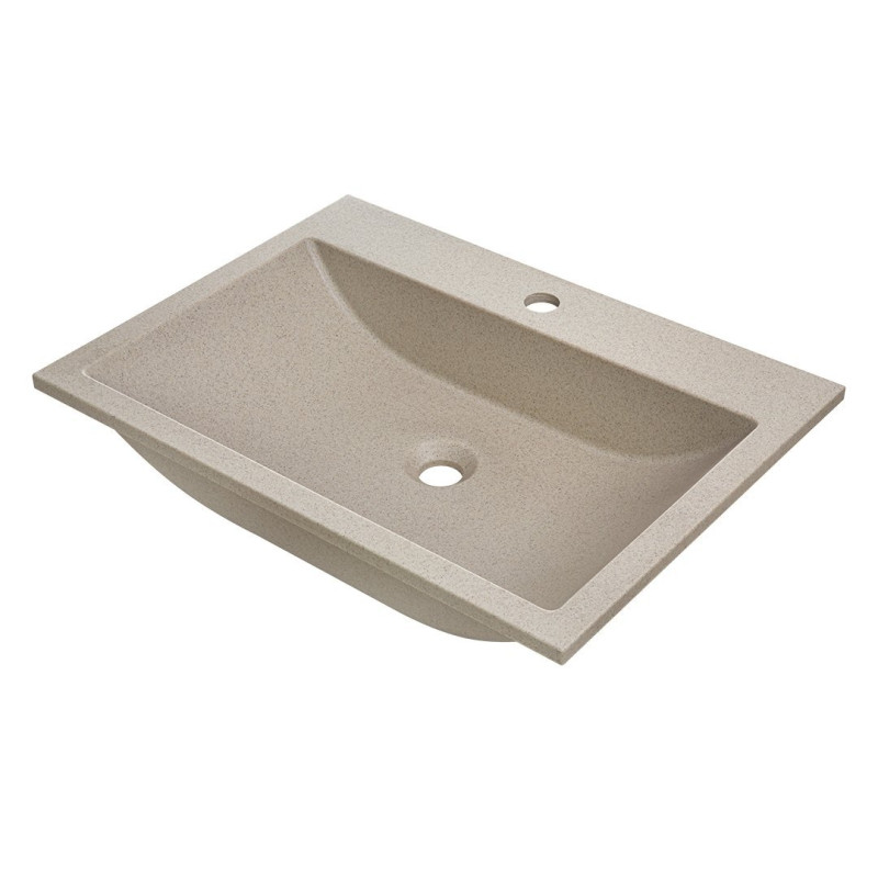 Beżowa Umywalka Granitowa ALBANO 60x44 cm – Styl i Wytrzymałość dla Twojej Łazienki!