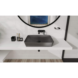 Stylowa Umywalka Ceramiczna 60x40 cm - Antracyt Titanium, Nowoczesny Design!