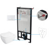 Nowoczesny zestaw WC podtynkowy 6 w 1 z cichym spłukiwaniem - Elegancja i funkcjonalność w jednym!