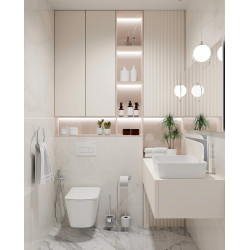 Nowoczesny zestaw WC podtynkowy 6 w 1 z cichym spłukiwaniem - Elegancja i funkcjonalność w jednym!