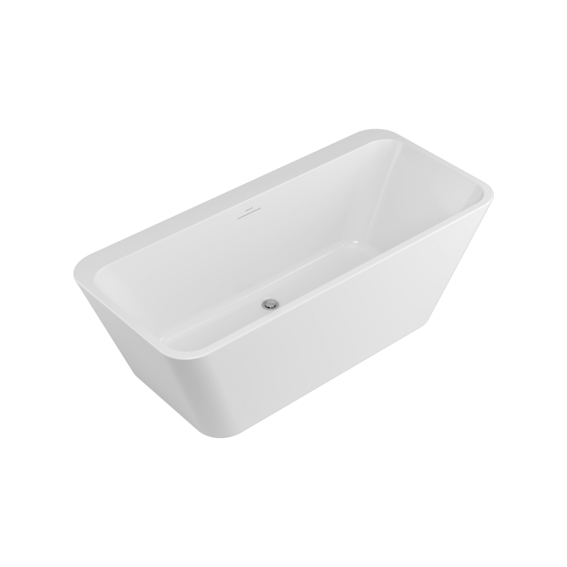 Lila 2.0 wanna prostokątna 160x73 cm wolnostojąca, biały połysk