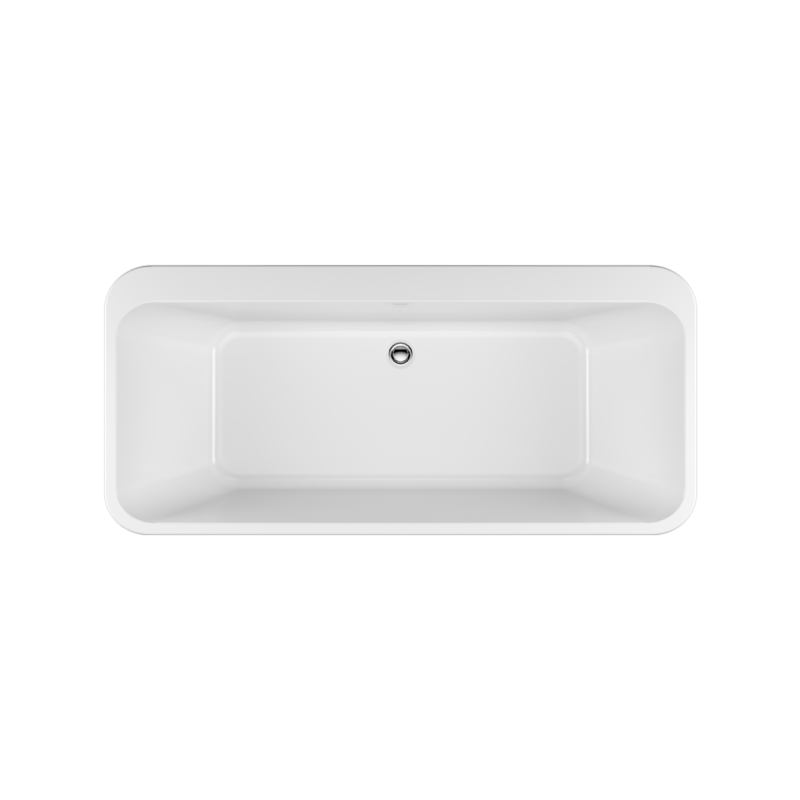 Lila 2.0 wanna prostokątna 160x73 cm wolnostojąca, biały połysk