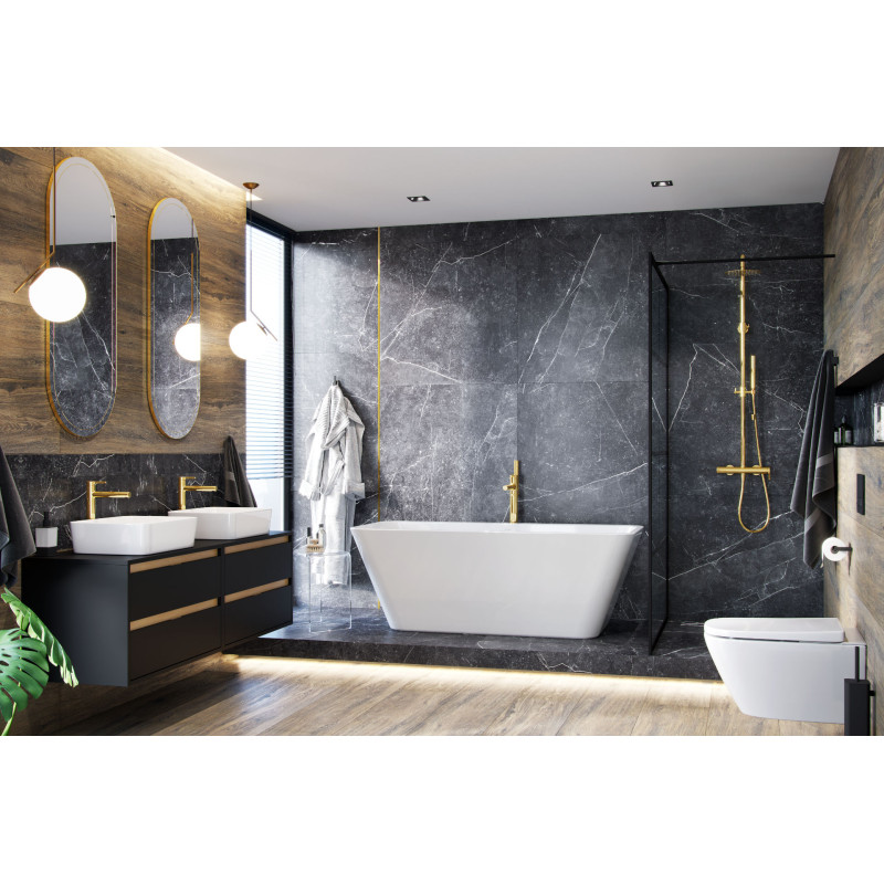 Lila 2.0 wanna prostokątna 160x73 cm wolnostojąca, biały połysk