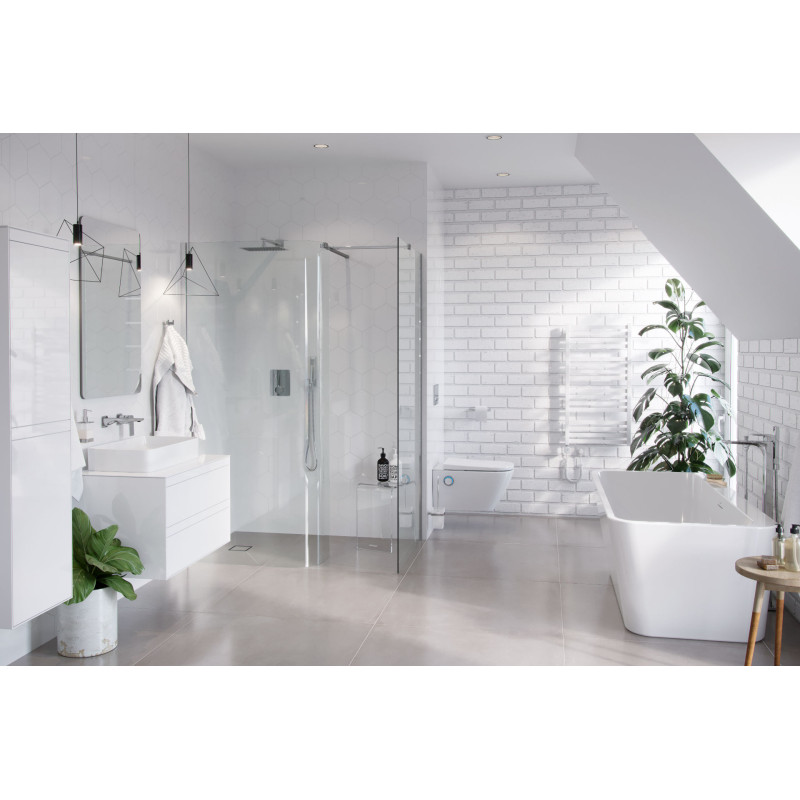 Lila 2.0 wanna prostokątna 160x73 cm wolnostojąca, biały połysk